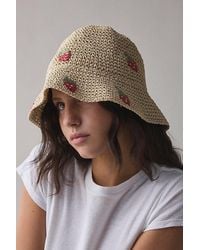 Urban Outfitters - Fruit Woven Straw Bucket Hat - Lyst