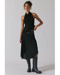 Kimchi Blue - Ethereal Lace Trim Semi-Sheer Mesh Midi Skirt - Lyst