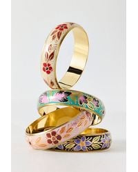 Urban Outfitters - Floral Enamel Bangle Bracelet - Lyst