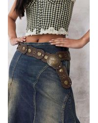 Urban Outfitters - Uo Faux Leather Oval Link Concho Belt - Lyst