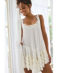 Out From Under - River Ruffle Lace Trim Slip Dress - Lyst