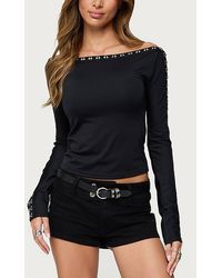 Edikted - Zaina Hook & Eye Boat Neck Top - Lyst