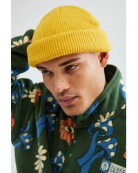 Urban Outfitters Uo Short Roll Knit Beanie - Yellow