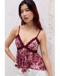 Kimchi Blue - Celia Flocked Babydoll Cami - Lyst