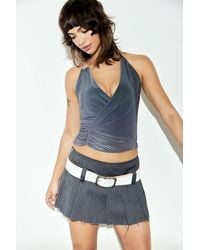 Urban Outfitters - Uo Grey Pinstripe Pleated Mini Skirt - Lyst