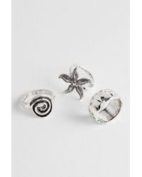 Silence + Noise - Silence + Noise Chunky Starfish Rings 3-pack - Lyst