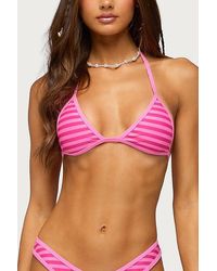 Edikted - Jayla Striped Triangle Bikini Top - Lyst