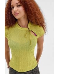 Silence + Noise - Silence + Noise Aysha Textured Keyhole Top - Lyst