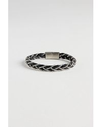 Urban Outfitters - Braided Leather & Stainless Steel Bracelet - Lyst