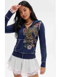 Urban Outfitters - Uo Y2k Tattoo Print Slim Hoodie - Lyst
