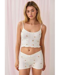 Out From Under - Embroidered Cami & Shorts Pyjama Set - Lyst