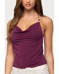 Edikted - Turner Bead Cowl Neck Backless Top - Lyst