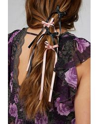 Urban Outfitters - Mini Long Satin Hair Bow Clip Set - Lyst