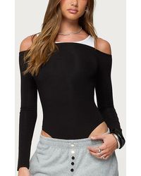Edikted - Layered Ribbed Off Shoulder Bodysuit - Lyst