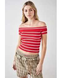 Urban Outfitters - Uo Ever Striped Off-the-shoulder Top - Lyst