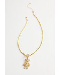 Urban Outfitters - Iced Teddy Pendant Necklace - Lyst