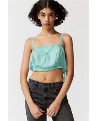 Urban Outfitters - Uo Tuli Satin Bubble Cropped Tank Top - Lyst
