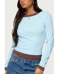 Edikted - Contrast Layered Look Long Sleeve T Shirt - Lyst