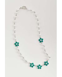 Urban Outfitters Pearl & Enamel Icon Necklace - Green
