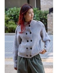 BDG - Double Breasted Funnel Neck Rib Knit Cardigan - Lyst