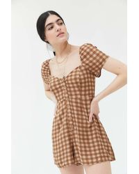 urban outfitters hello sunshine denim romper
