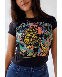 Urban Outfitters Pure Love Tiger Baby Tee - Black