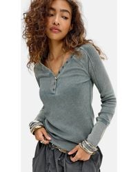 BDG - Lorna Waffle V-neck Henley Tee - Lyst