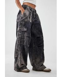 BDG - Black strappy baggy cargo pants - Lyst