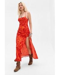 Urban Outfitters - Uo Flocked Mesh Maxi Dress - Lyst