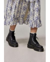 Dr. Martens - Black Jadon Iii Pisa Leather Platform Boots - Lyst