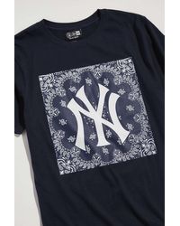 KTZ New York Yankees Paisley Logo Tee - Blue