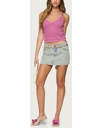 Edikted - Frankey Sparkly Textured Knit Tank Top - Lyst