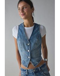 BDG - Natasha Denim Button-Front Vest Top Jacket - Lyst