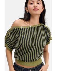 Urban Outfitters - Uo Popper Short Sleeve Batwing Top At - Lyst