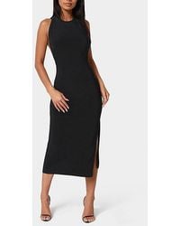 Bebe - High Neck Cowl Maci With Slit Dress - Lyst