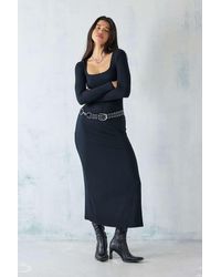 Urban Outfitters - Uo Sabina Long-sleeve Slinky Maxi Dress - Lyst
