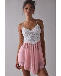 Out From Under - Cassandra Sheer Lace + Mesh Hanky Hem Slip - Lyst