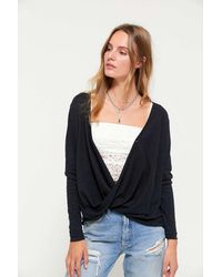 Out From Under Callie Draped Surplice Top In White Lyst