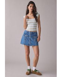 Levi's - Button-Front Denim Mini Skort - Lyst