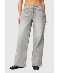 Edikted - Magda Low Rise Acid Wash Jeans - Lyst