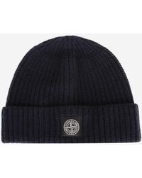 Stone Island Cappello In Lana Geelong A Costine in Black for Men | Lyst