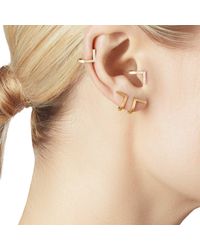 Hsu Jewellery Unfinishing Line Curve Gold Earrings/small - Multicolour