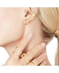 Hsu Jewellery Unfinishing Line Curve Earrings/big - Natural