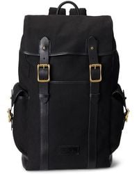 Polo Ralph Lauren - Medium Canvas & Leather Flap Backpack - Lyst