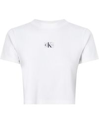 Calvin Klein - Badge Rib Short Sleeve T Shirt - Lyst