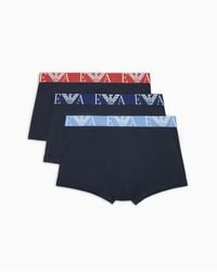 Emporio Armani - 3 Pack Logo Trunks - Lyst