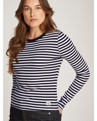 Calvin Klein - Woven Label Rib Long Sleeve - Lyst