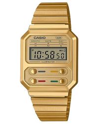 G-Shock - Gold Digital Stainless Steel Quartz Watch - Lyst