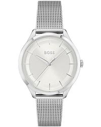 BOSS - Ladies Boss Pura Silver & Green Watch - Lyst