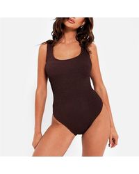 I Saw It First - Crinkle High Leg Scoop Neck Swimsuit - Lyst